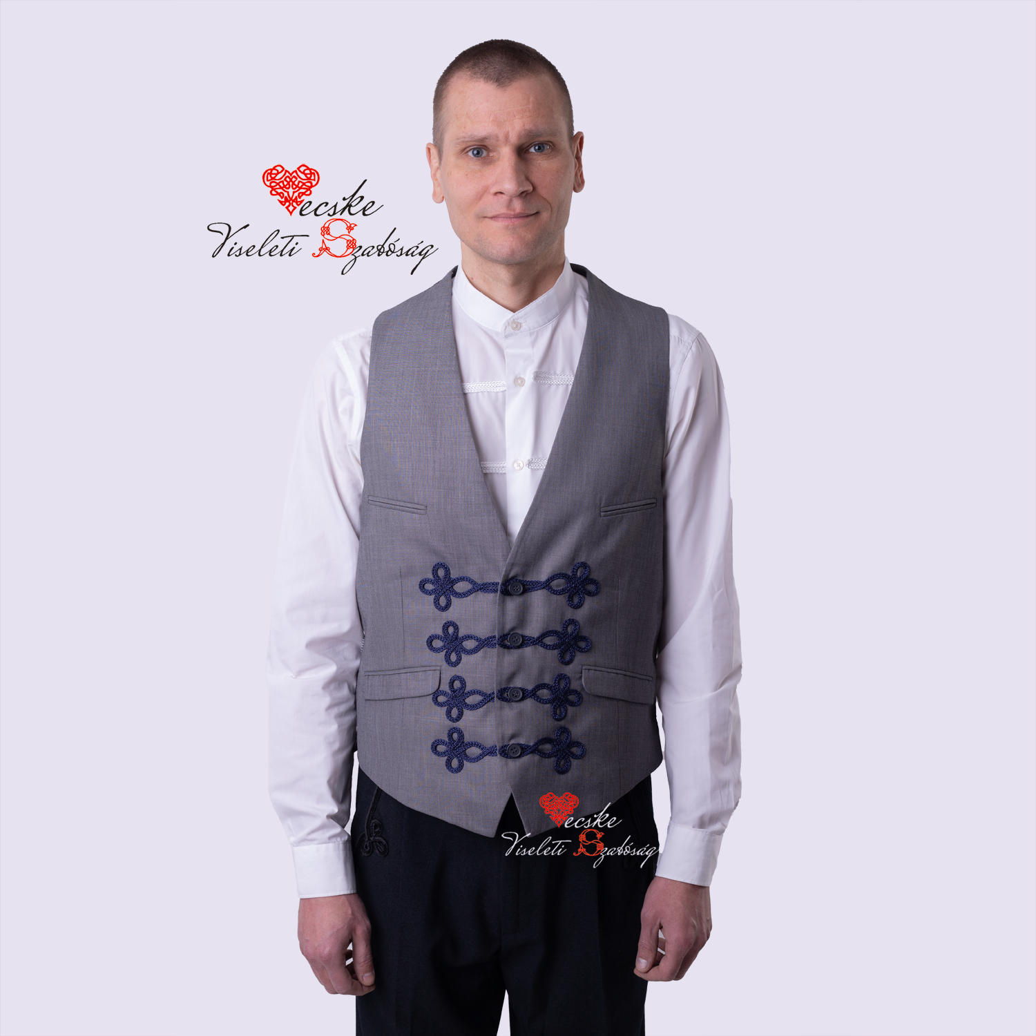 Férfi Bocskai mellény szürke