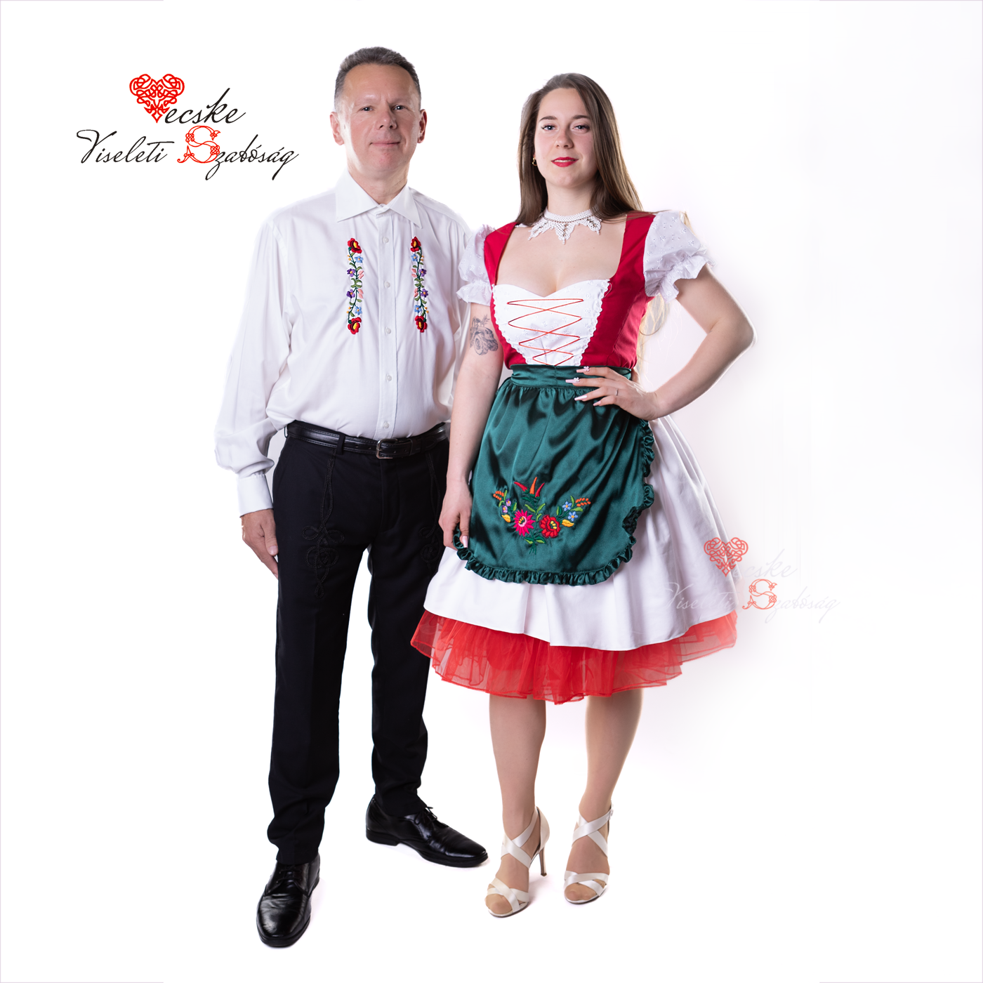 Szüreti ruha Kalocsai motívumos kötővel